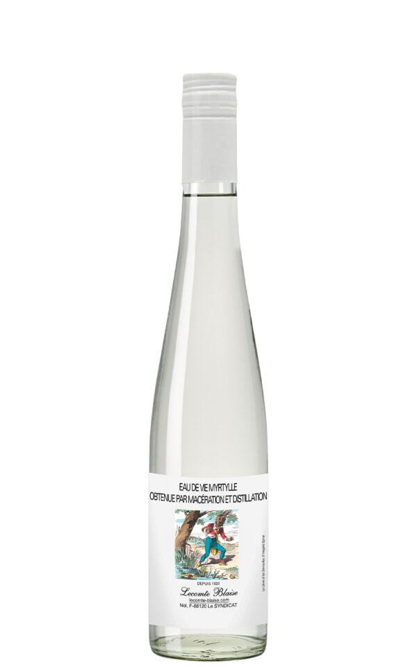 50cl-myrtille-2025 Eau de Vie Myrtille<br> obtenue par macération et distillation <br>43% vol. 50cl – Image 1