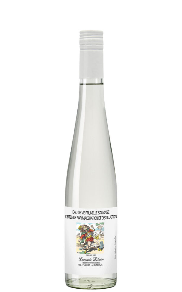 Eau de Vie Prunelle Sauvage<br> obtenue par macération et distillation <br>43% vol. 50cl – Image 1