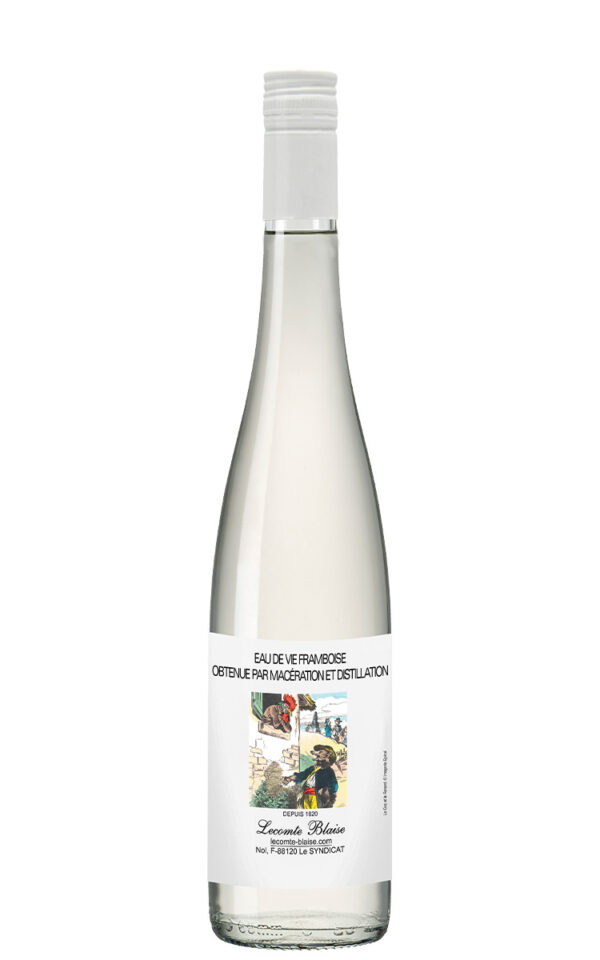 70cl-framboise-2025 Eau de Vie Framboise <br> obtenue par macération et distillation <br>43% vol. 70cl – Image 1