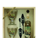 Absinthe Libertine® Intense 72% vol. caisse bois 1 btl 20 cl + 2 verres + 2 cuillères