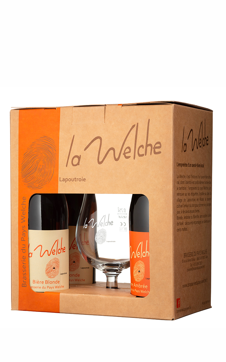 Coffret La Welche 1 verre + 4 bières 33cl - Boutique Lecomte-Blaise