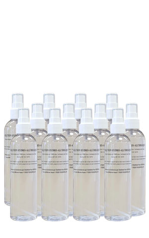 Solution hydro-alcoolique <br> lot de 12 sprays de 250 ml