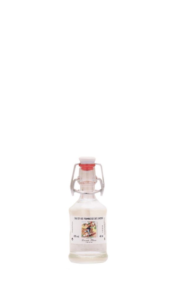 4cl-fermoir EDV Framboise des Jardins eau-de-vie de Framboise des Jardins mignonnette fermoir 4 cl